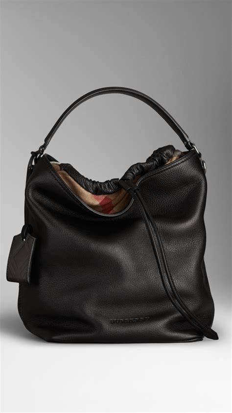 burberry black leather hobo handbag|burberry shoulder bags on sale.